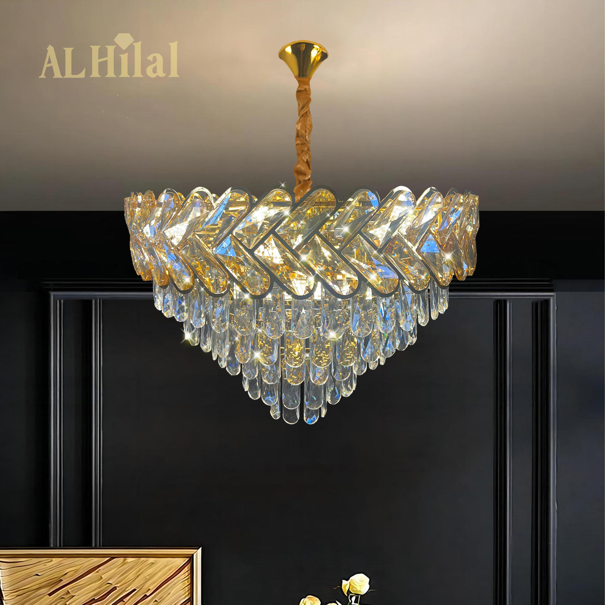 Modern Simple Luxury Crystal Chandelier for Hotels Villas Lounges Restaurants and Bars for Lobby Stairs and Interior Design