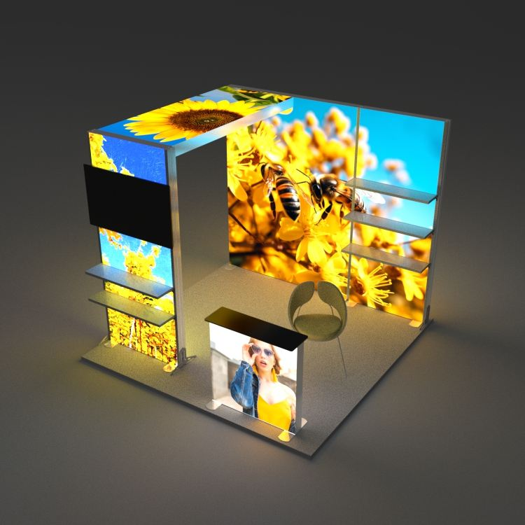 Free Design Portable Backlit Exhibition Booth Design Portable Trade Show Backdrop LED Advertisement Display Light Box