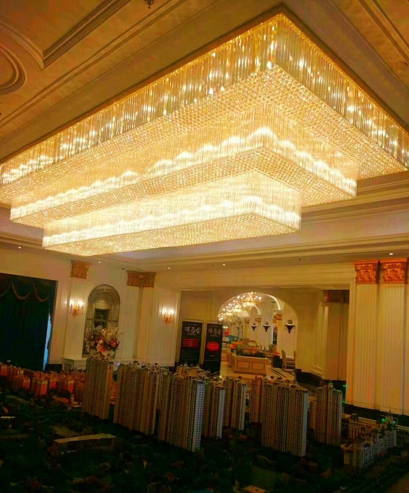 Large Customize Led Lights Hotel Project Lighting Crystal Ceiling Light for Lobby