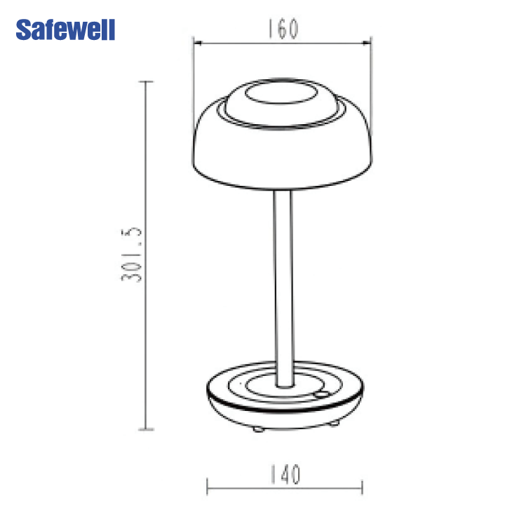 Modern Outdoor Indoor Table Lamp IP44 Waterproof Touch Control Rechargeable LED Single Shade Ambient Light for Bar Hotel Patio