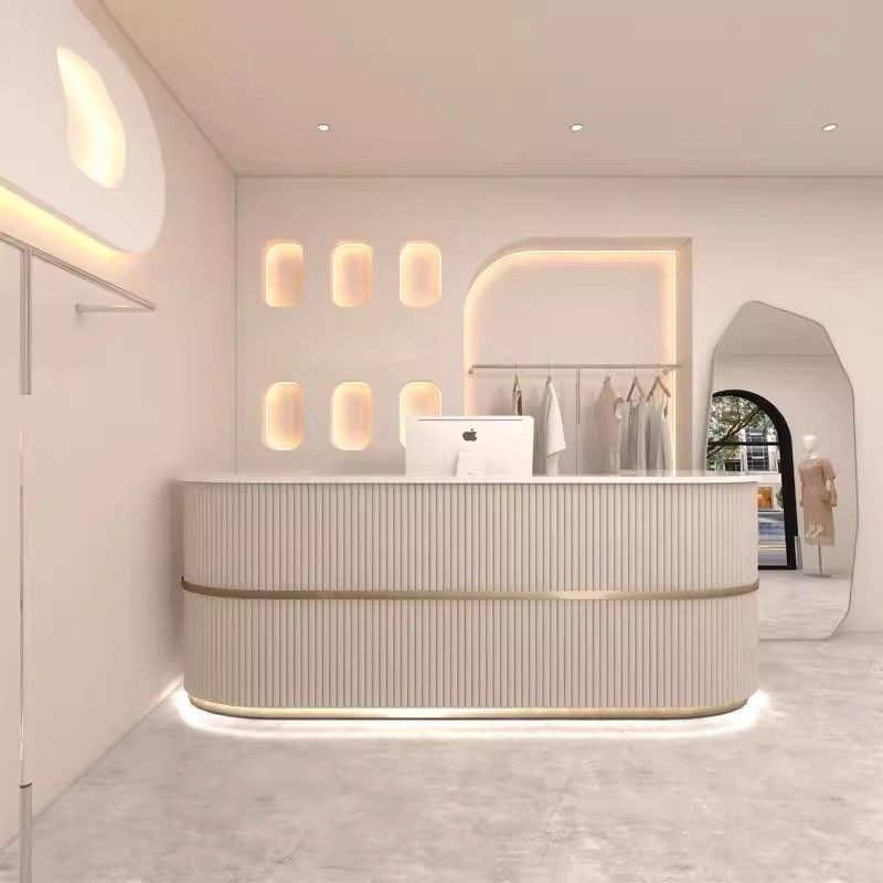 Internet-Famous Minimalist Reception Desk For Beauty Salons And Clothing Stores Trendy Counter With Salon Bar For Shop Design