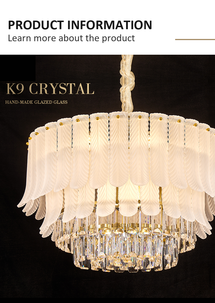 Aosihua Design Hong Kong-Style Luxury Chandelier Gold Finish Iron Dimmable Warm White Hotels Indoors Nordic Restaurant Light