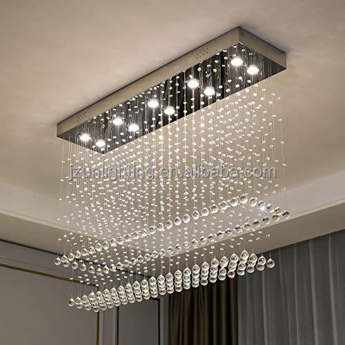 Custom Non-Standard Large Crystal Chandelier Hotel Lobby Lighting With Remote Control