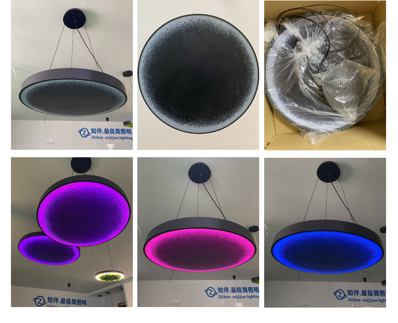 Modern RGB LED Chandelier Atmospheric Decor Smart Color Changing Pendant Light