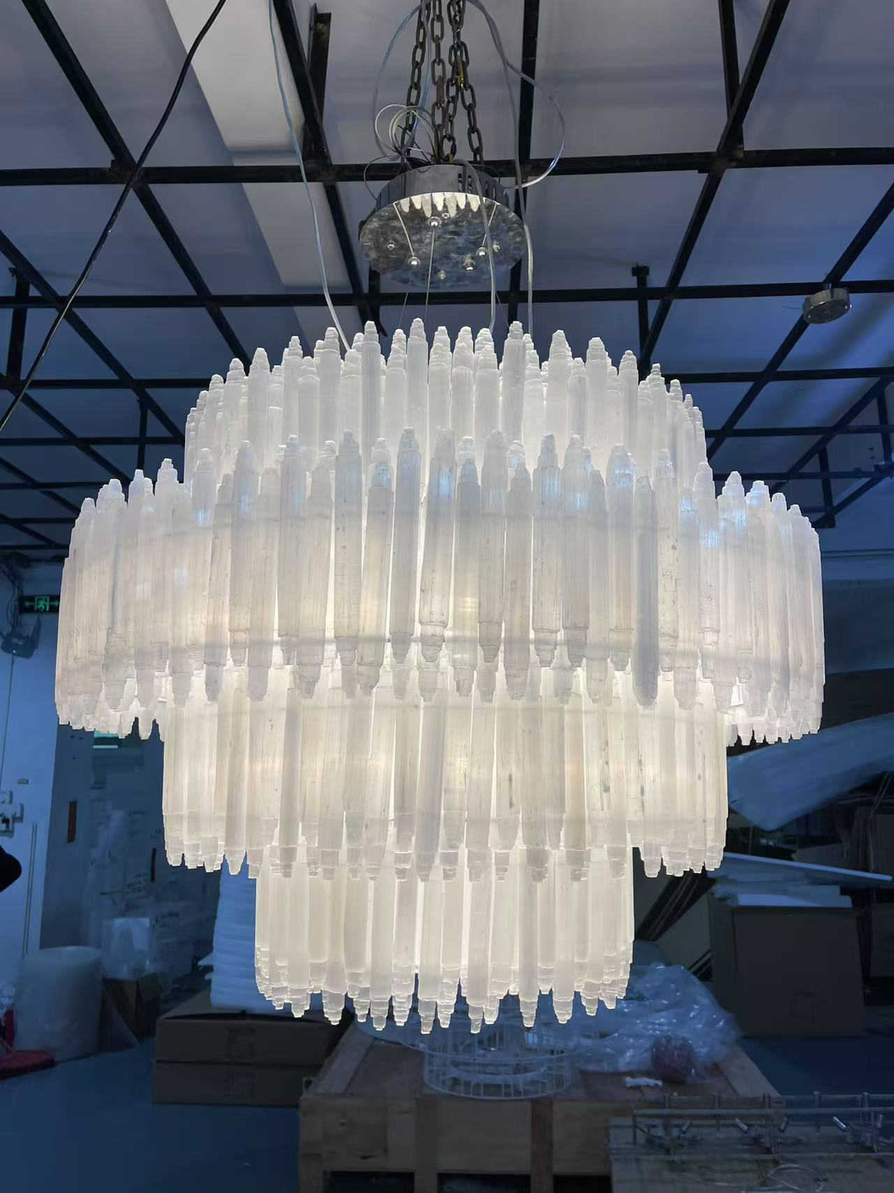 Entrance Hall Gypsum Chandeliers Light Fixture White Hotel Home Modern Nordic Led Creative Chandelier
