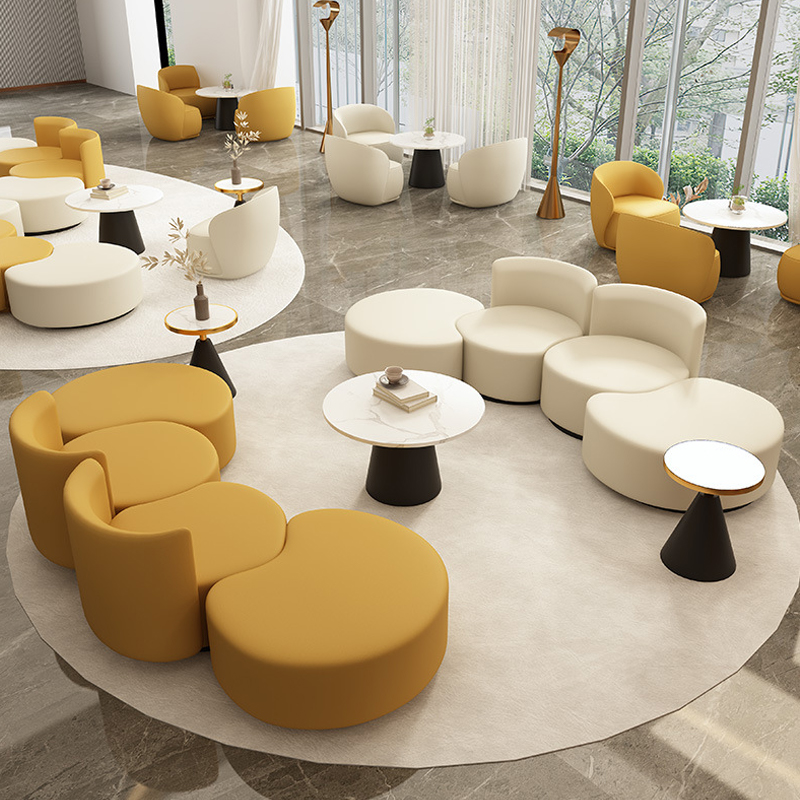 Customized Office Space Lounge Sofa With Modular Sofa Coffee Table Bar Stools Mesas De Centro Office Furniture