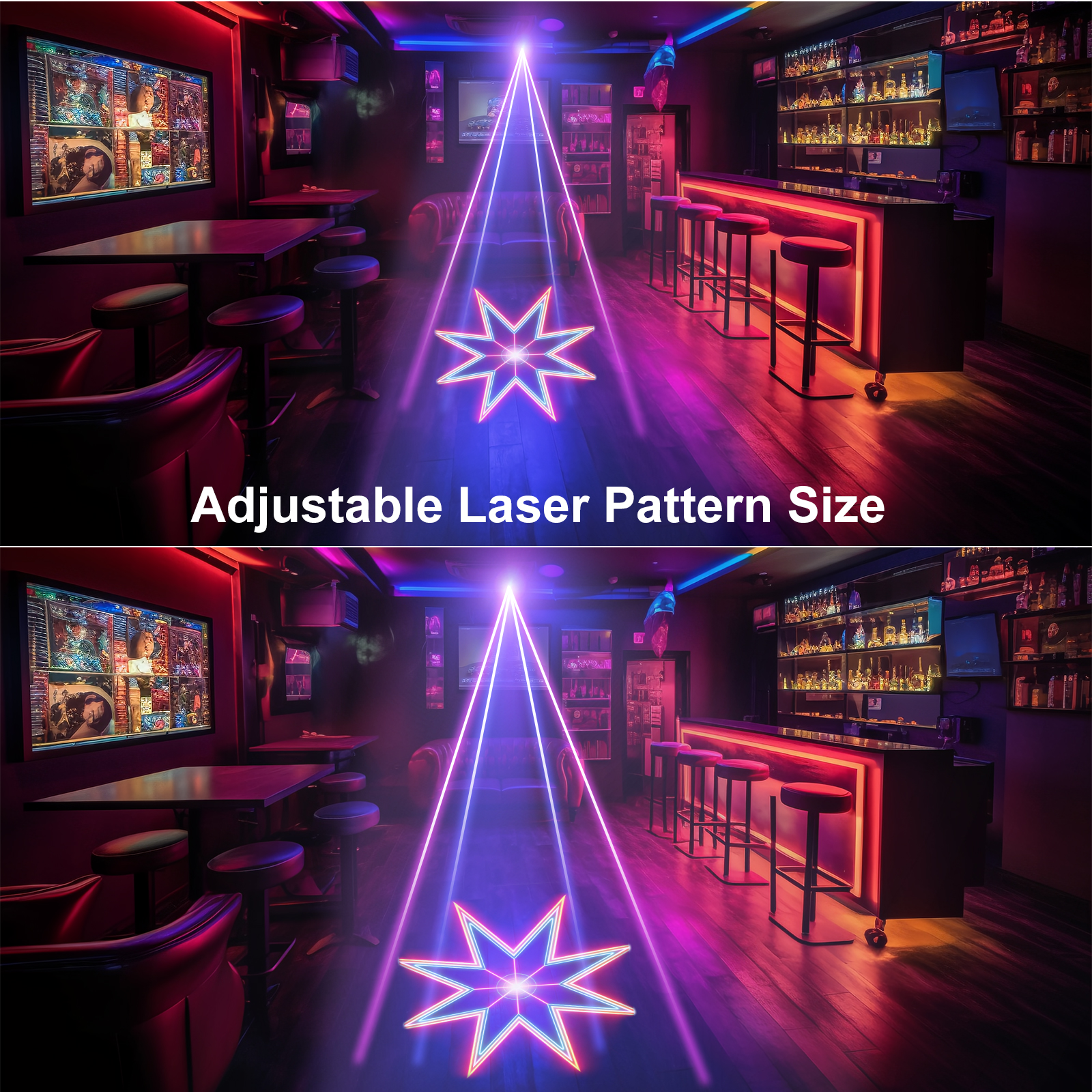 5W RGB Beam Laser Light APP Control Low Power Consumption Sound Activated Compact Design Lighting for Lounge Bar Cafe Shop