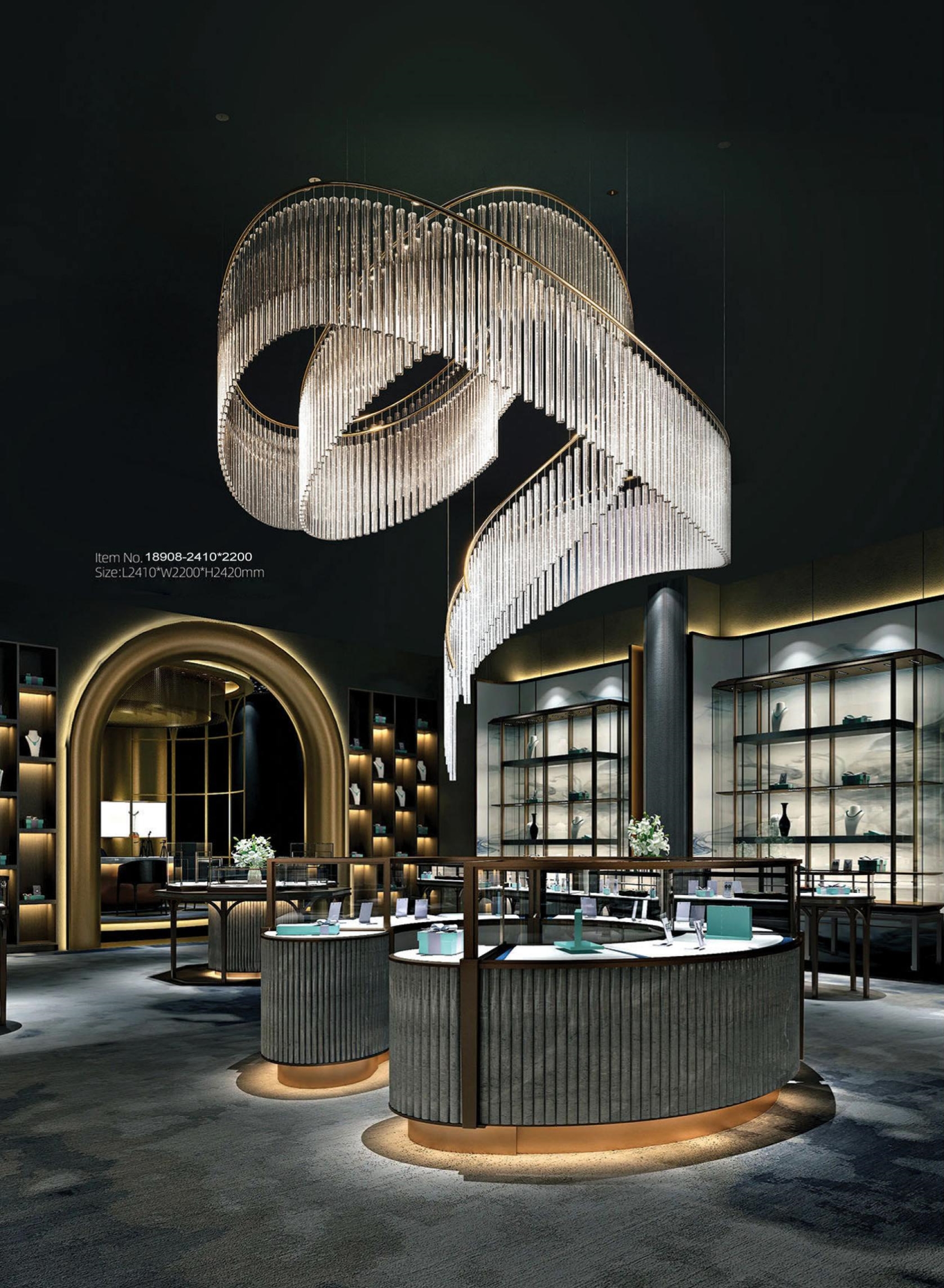 Customized Hotel Lobby Light Ceiling Crystal Modern Decorative Led Bar Home Decor Hanging Lights for Living Room