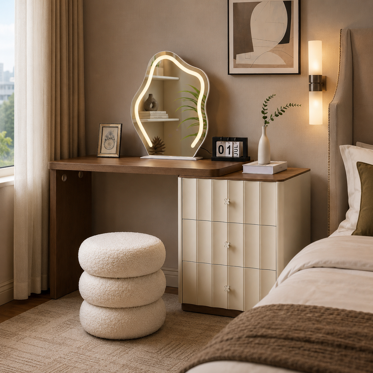 Bedroom Furniture Dressing Table Countertops Vanity Tops Table Tops Dressing Table with Mirror Vanity
