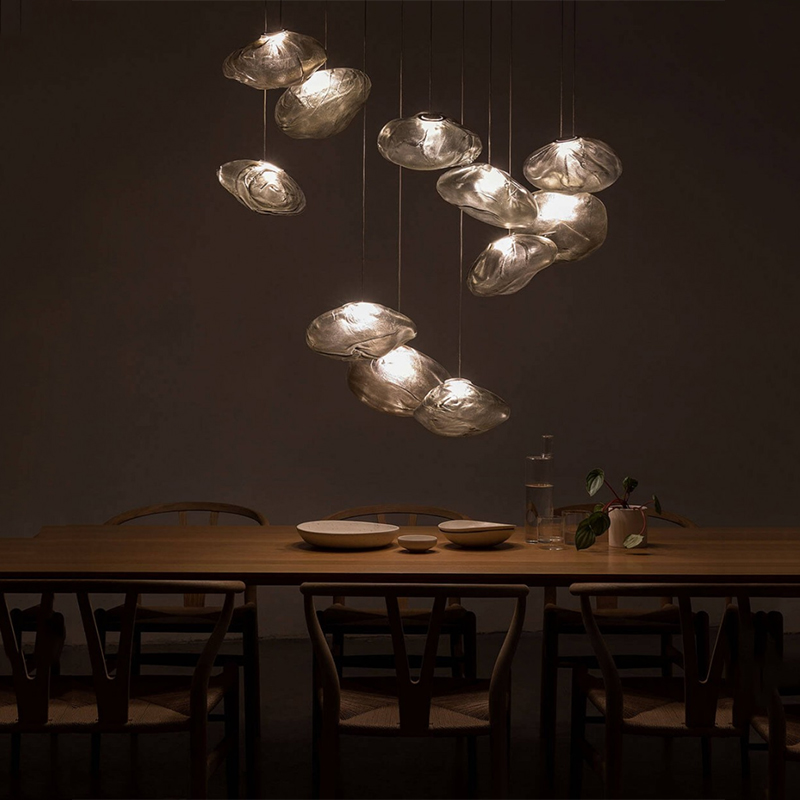 Modern Chandelier Glass Parts Restaurant Bar Counter Hotel Lobby Chandeliers Pendant Lighting