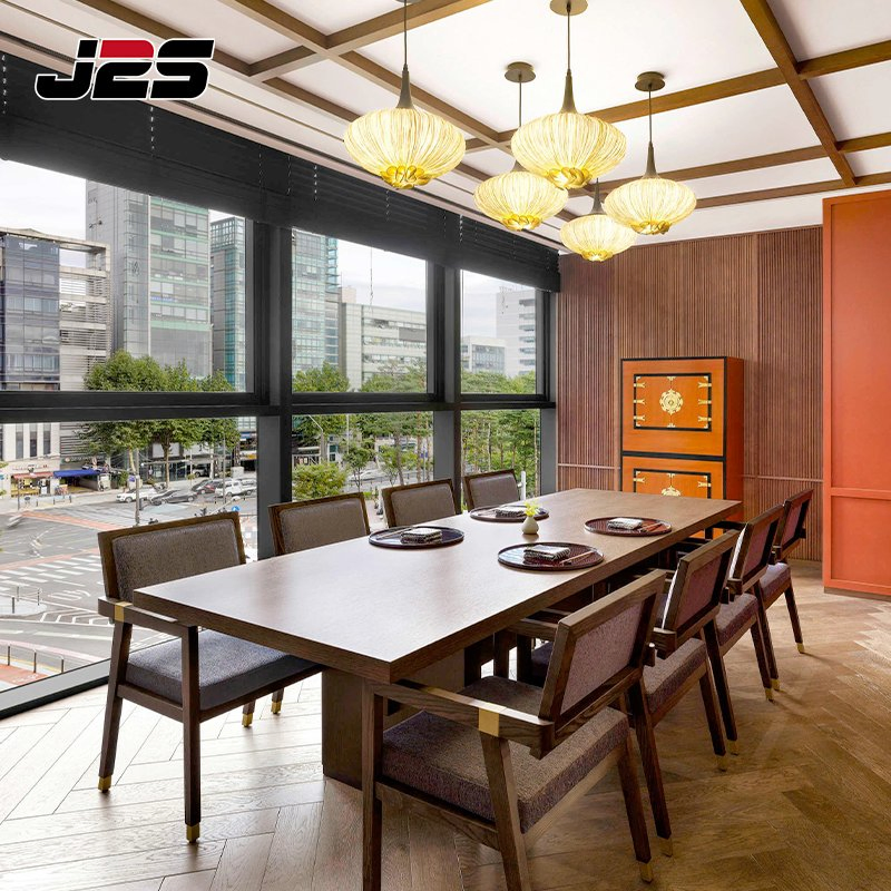 Modern Commercial Modern Leather Booth Sofas Beige Tub Chair Round Table Hotel Buffet Area Project