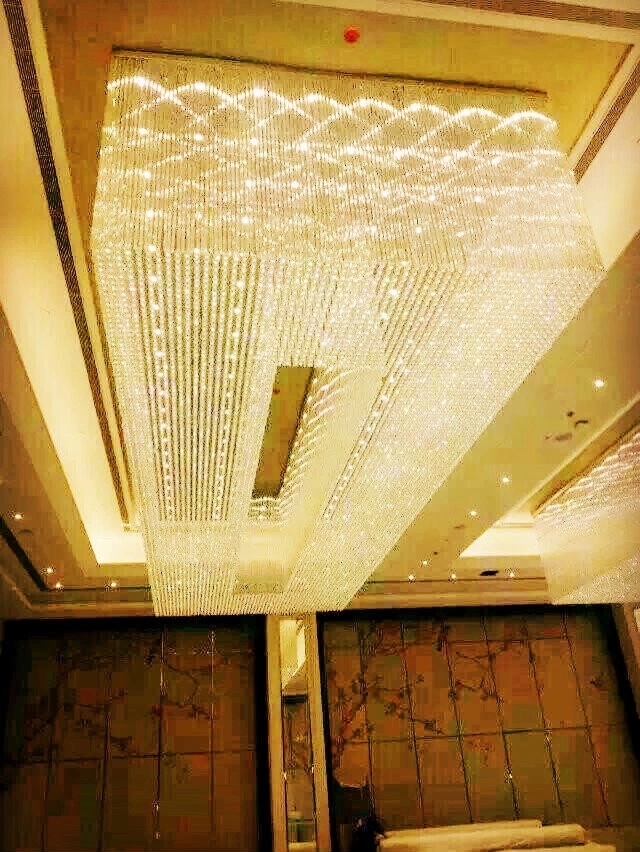 Large Customize Led Lights Hotel Project Lighting Crystal Ceiling Light for Lobby