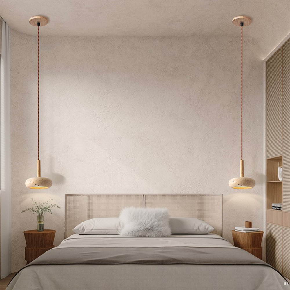 Nordic Style Wabi Sabi Travertine Pendant Light Modern LED Chandelier With E27 Base For Room Home Hotel Or Restaurant Decor