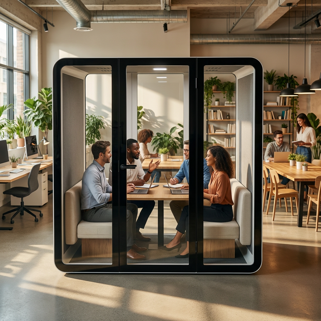 Easy Install Modular Soundproof Office Pod Portable Movable Workspace Acoustic Private Silent Room for Open Office Interior