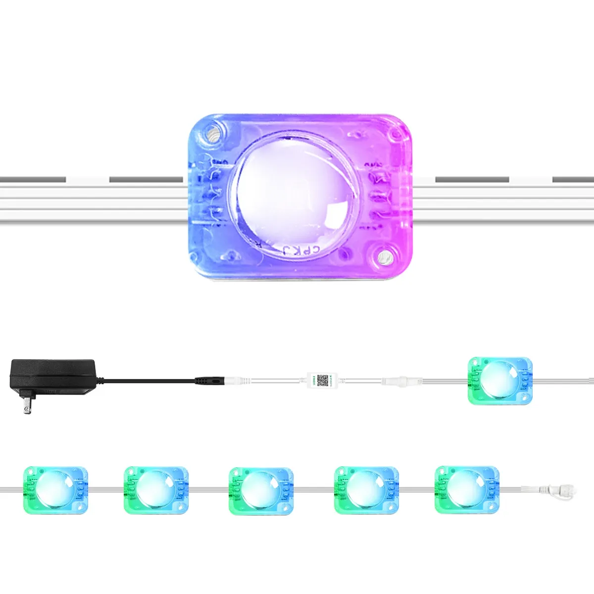 Addressable LED Eave Lights Outdoor IP67 Waterproof Wireless Control Easy Installation Color Changing Facade Roof Wall Christmas