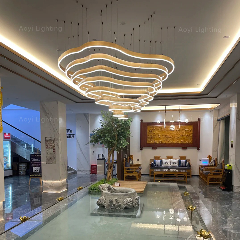Customized Modern Light Luxury Villa Living Room Hotel Lobby Sales Office Mountain Range Chandelier