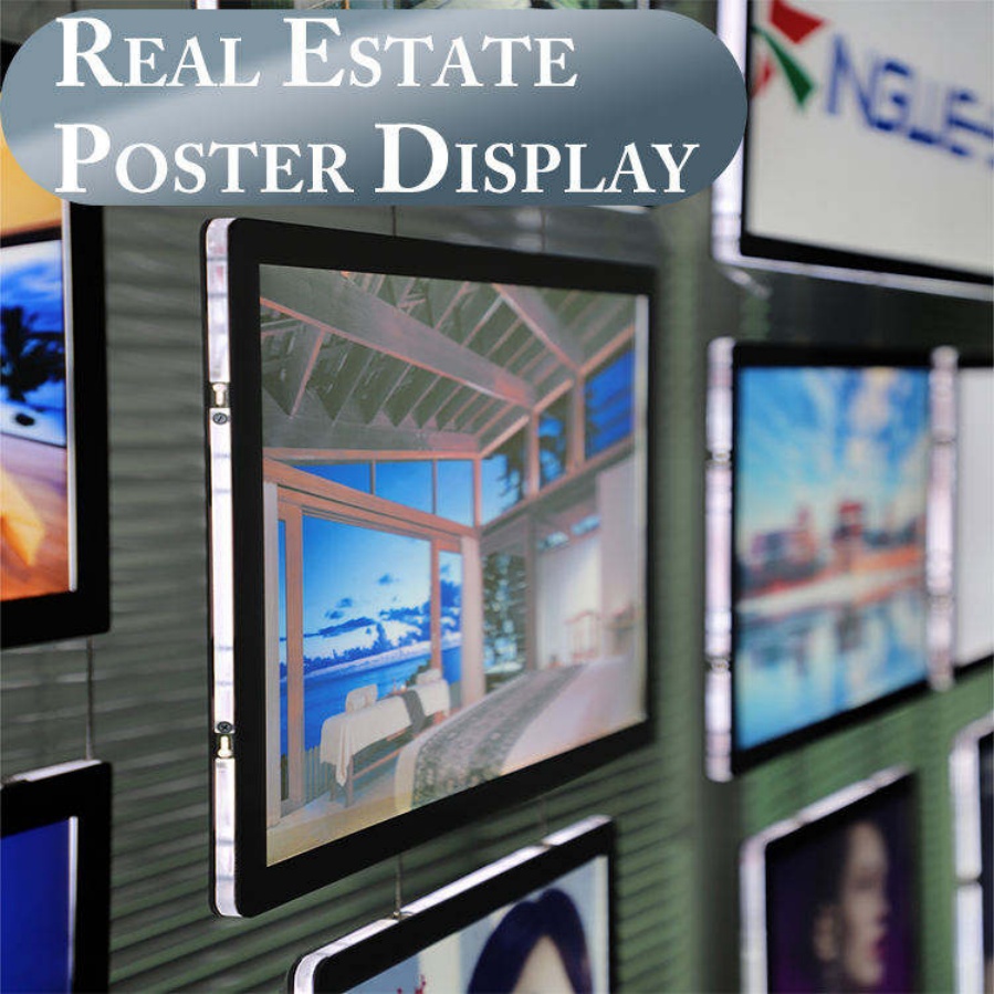 Real Estate Hanging Sign Board Crystal Acrylic LED Strip Lighting Waterproof High Brightness Customizable Color Light Box