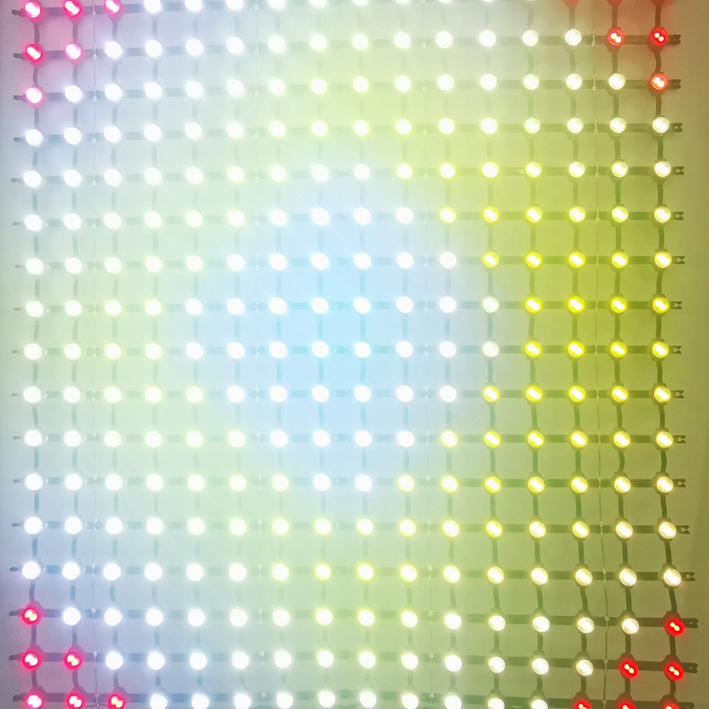 Flexible LED Mesh Screen Pixel Night Club Bar &amp; Lounge Light RGB Fresnel Lights IP67 Rated High CRI 95 Dimmable 2400 Nits DC 12V