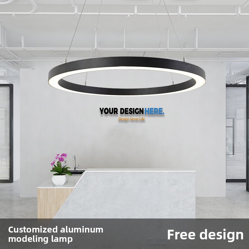 LED Iron Commercial Ceiling Light Customized Modern Minimalist Conference Room Lighting 100V-240V Rectangular Office Pendant
