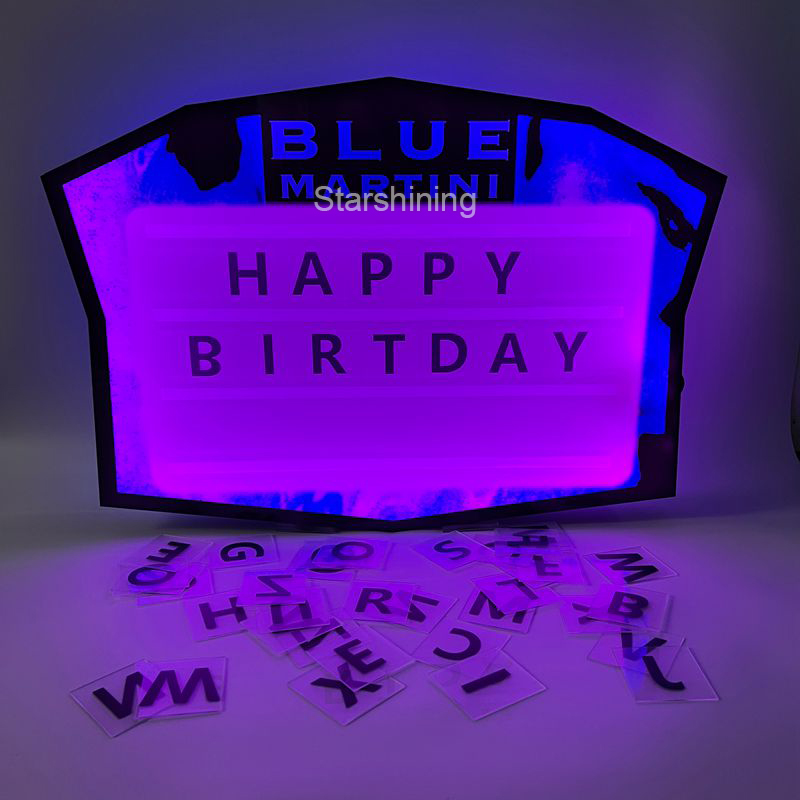 OEM Custom VIP Glorifier Display LED Message Board Rechargeable Glowing Acrylic Letters Sign for Nightclub Party Lounge
