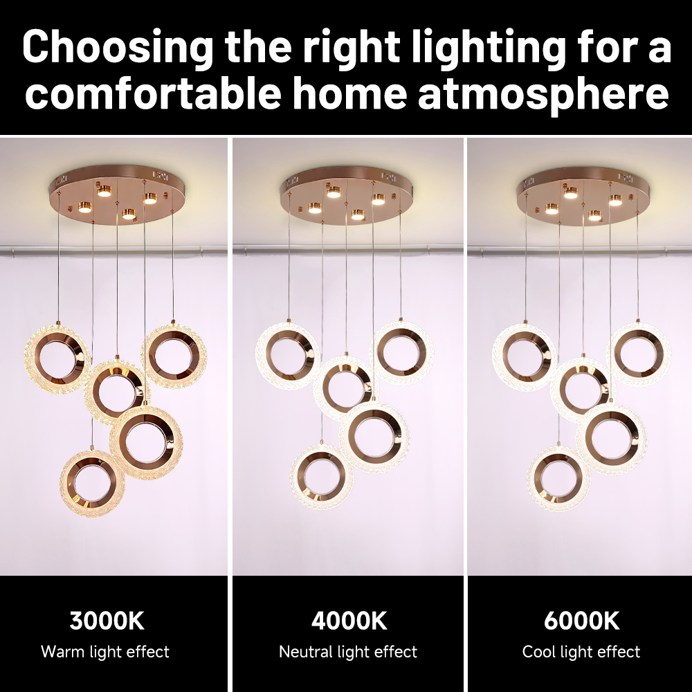 Industrial Light Luxury Aluminum Frame Adjustable Height LED Pendant Light for Bar Restaurant Lounge Villa Foyer Chandelier