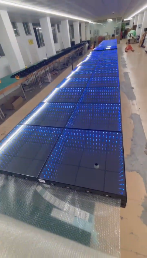 MOWL Stage Lights Tempered Glass Magnetic Infinity Mirror Panel 3d Effect DMX LED Dance Floor For Wedding Party