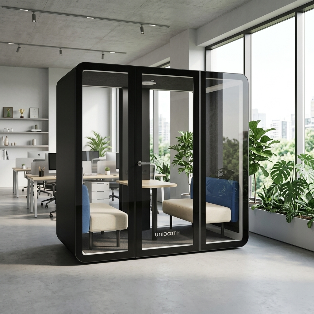 Easy Install Modular Soundproof Office Pod Portable Movable Workspace Acoustic Private Silent Room for Open Office Interior