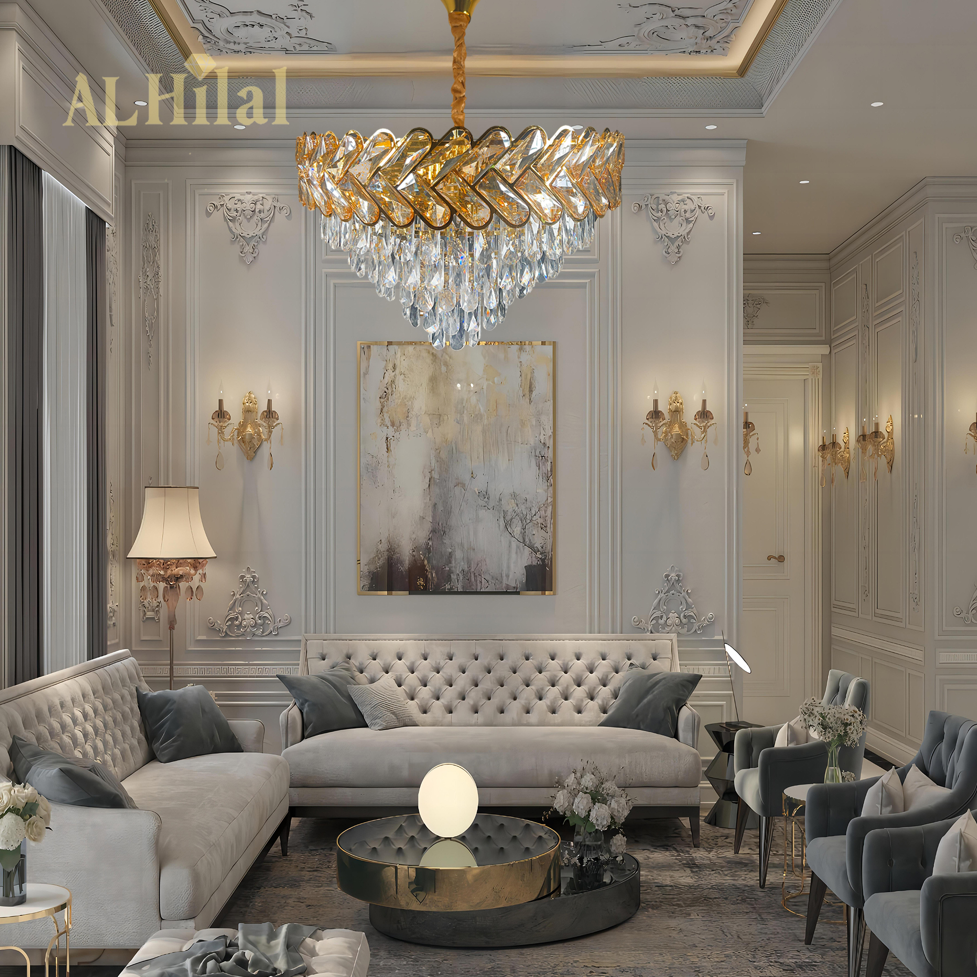 Modern Simple Luxury Crystal Chandelier for Hotels Villas Lounges Restaurants and Bars for Lobby Stairs and Interior Design