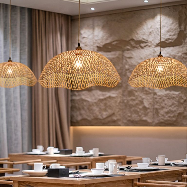 Hot Sale Large Indoor Rattan Pendant Lightings Vintage Style Luxurious Lampshade Covers for Hotel and Restaurant ODM Supply