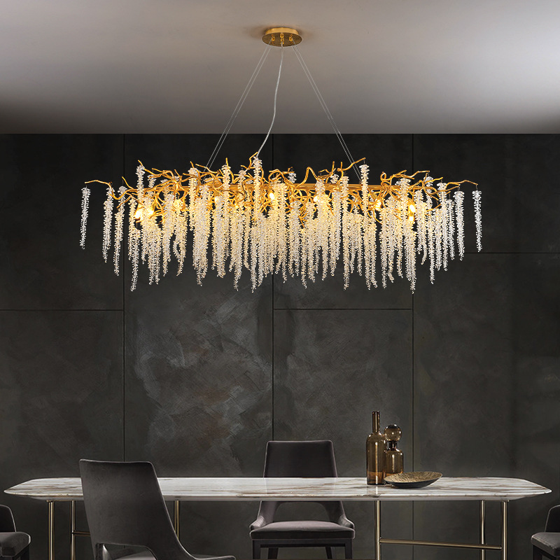 Direct Factory Sale Modern Luxury Handmade Gold Crystal Chandelier for Home Office Living Room Villa Hall Restaurant
