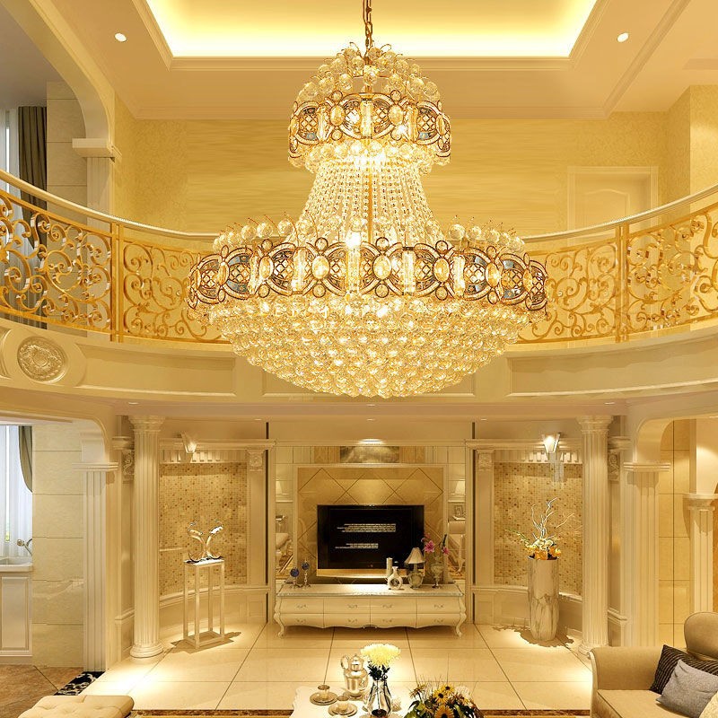 villa retest building living room large Luxury custom led gold mosque crystal chandelier light