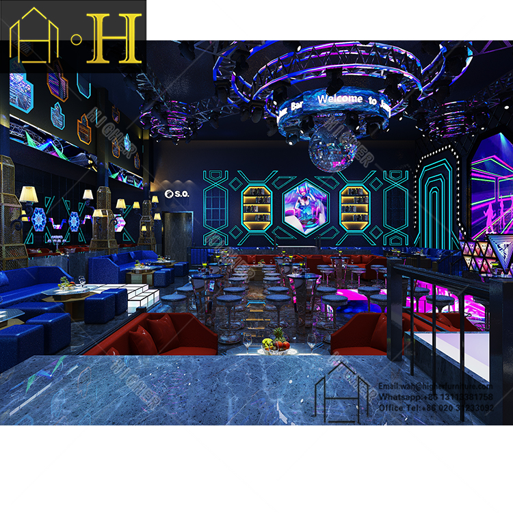 Custom Night Club Interior Design Karaoke Box KTV Room Furniture Bar Lounge 3D Design Decoration