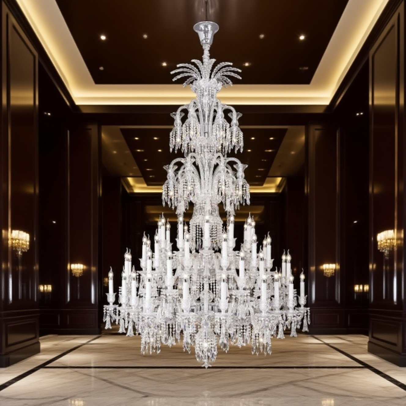 Duplex Chandelier Modern Simple Villa Crystal Lamp Hotel Lobby Living Room Staircase Long Chandelier Decorations Lights