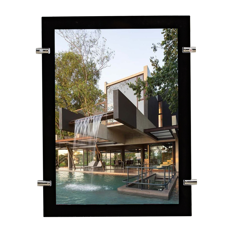 Real Estate Agent Showcase Ceiling Hanging Led Photo LED Window Display Crystal Light Box