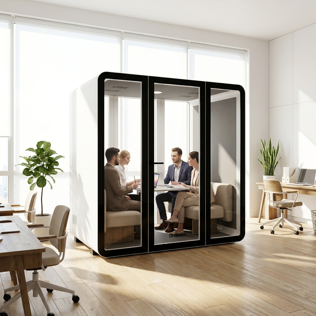 Easy Install Modular Soundproof Office Pod Portable Movable Workspace Acoustic Private Silent Room for Open Office Interior