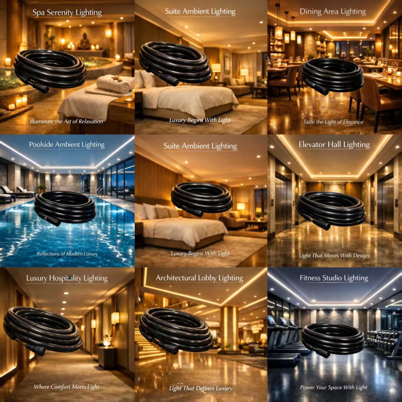Real Estate Development Lighting UV Silicone LED Neon Flex Architectural Facade Contour Light System for Luxury Residential