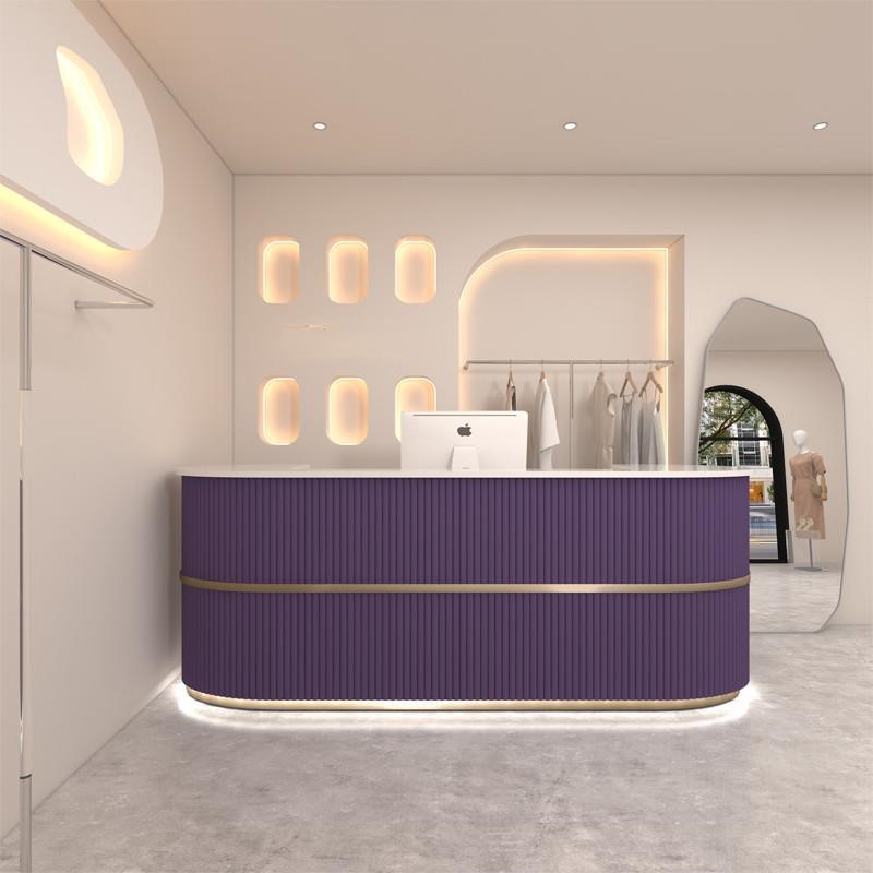 Internet-Famous Minimalist Reception Desk For Beauty Salons And Clothing Stores Trendy Counter With Salon Bar For Shop Design
