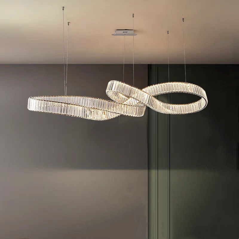 Minimalist Luxury Crystal Chandelier for Villa Duplex Dining Room Living Room Showroom Sales Office Bar Chandeliers