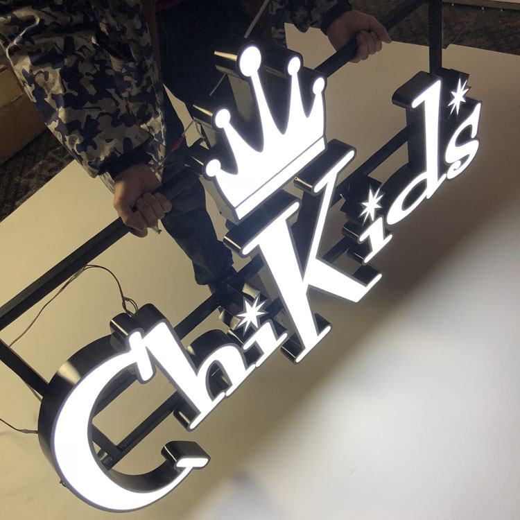 Stainless steel frontlit sign
