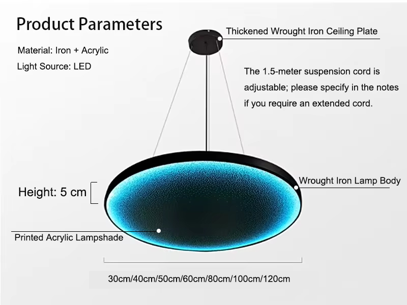 Modern RGB LED Chandelier Atmospheric Decor Smart Color Changing Pendant Light