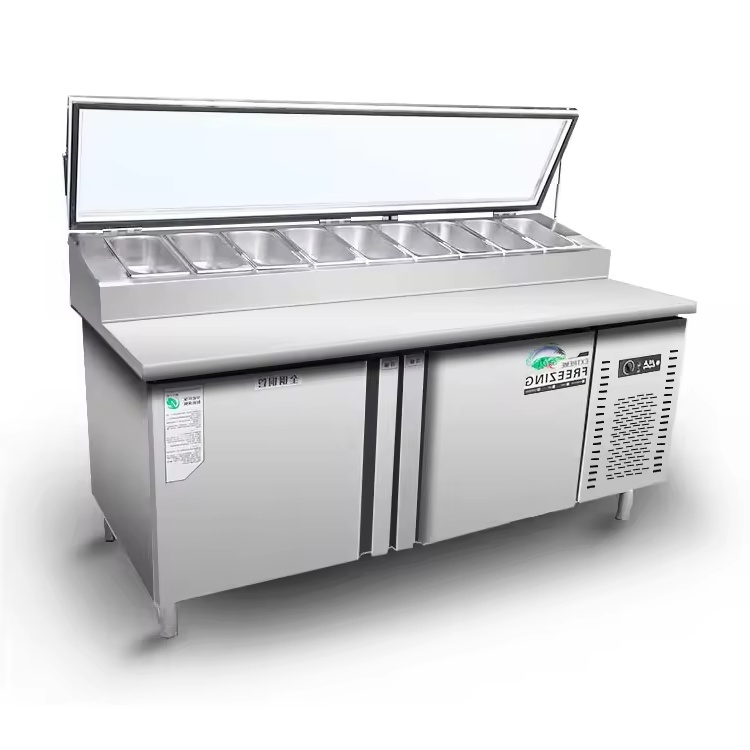 Commercial Stainless Steel Salad Bar Refrigerator for Buffet Area