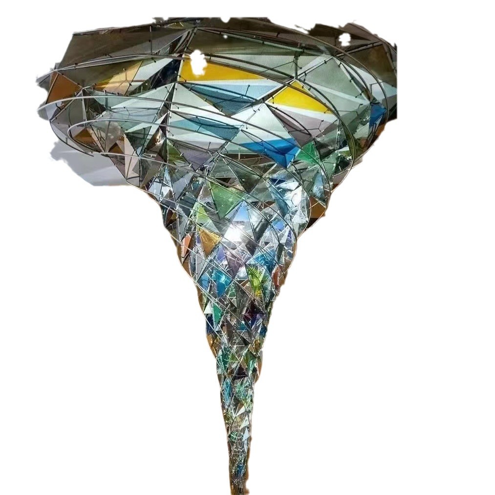Custom Crystal Chandelier Postmodern Hotel Lobby Lighting with Colorful Irregular Designs for Shopping Mall Atriums