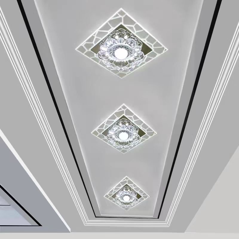 LED Colorful Dimmable IP44 Modern Crystal Ceiling Light for Living Room Corridor/Aisle Balcony/Entrance Hotel Apartment KTV/Bar
