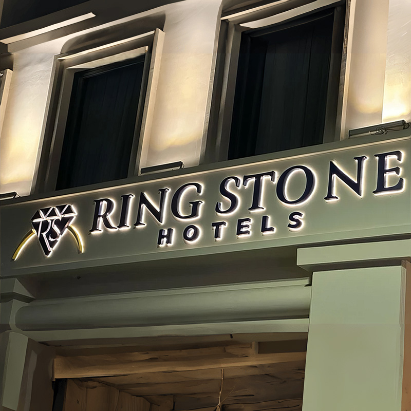Custom Stainless Steel Backlit Logo Sign LED Halo Lit Channel Letters Illuminated Dental Office Sign Metal Wall Logo Signage