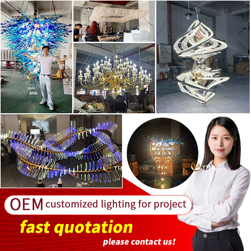 Hotel Lobby Banquet Hall Villa Project Lighting Wave Art Acrylic Lamp Nordic Large Chandelier