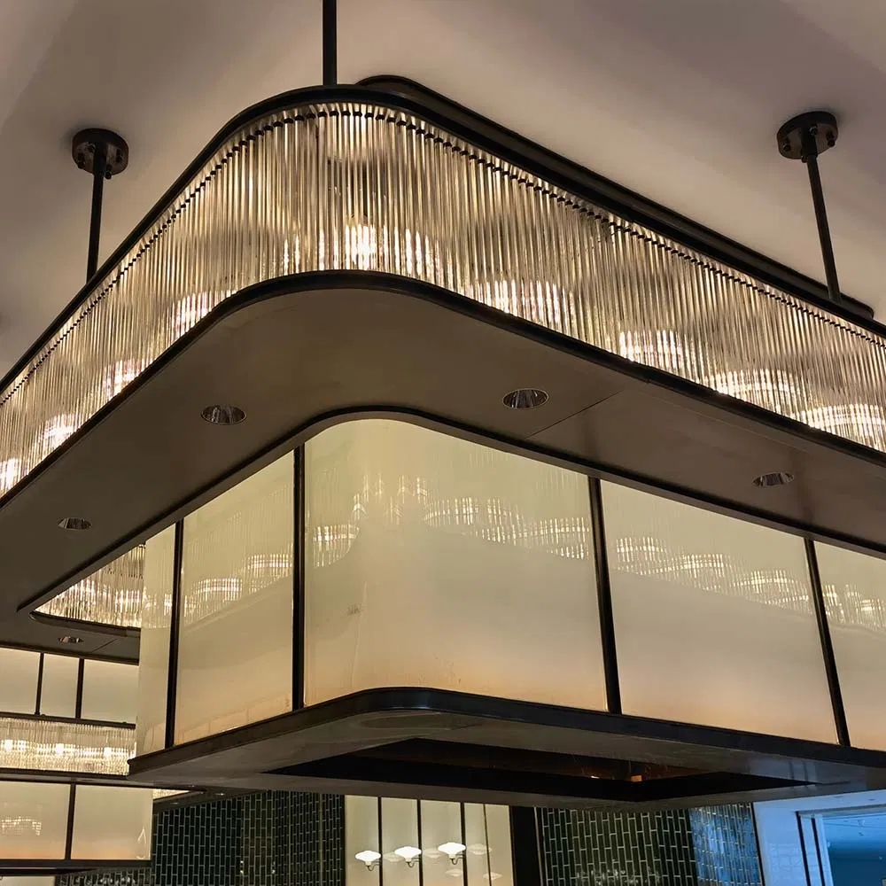 Modern Luxury Oval Shape Bar Counter Modern Restaurant Bar Counter Design Chandelier