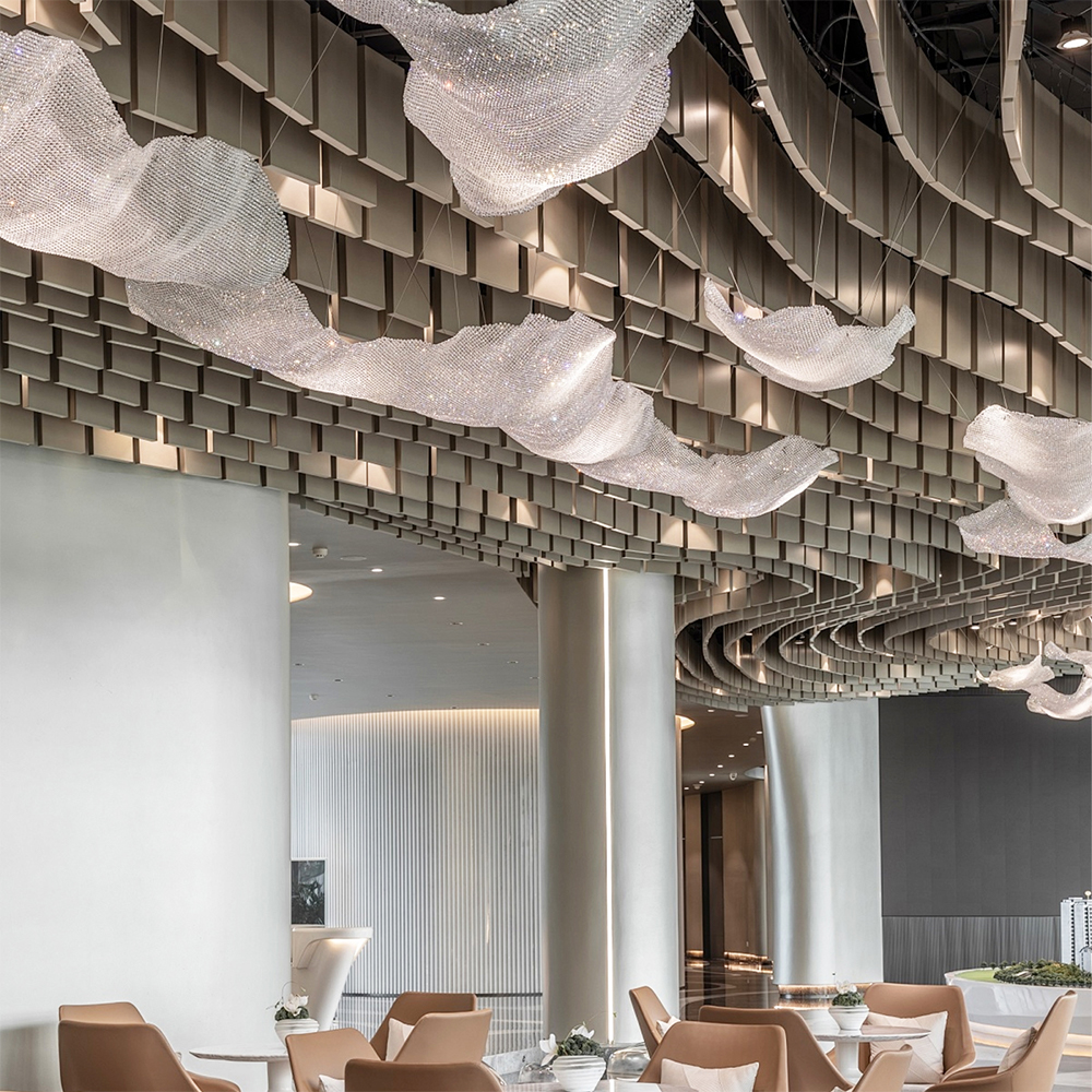 Modern Luxury Crystal Chandelier Hotels Office Lobby Restaurant Large Ceiling Pendant Lamps