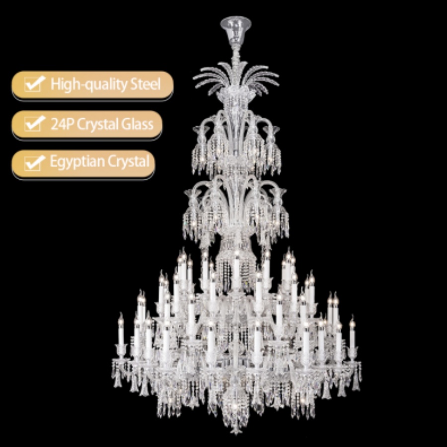 Duplex Chandelier Modern Simple Villa Crystal Lamp Hotel Lobby Living Room Staircase Long Chandelier Decorations Lights