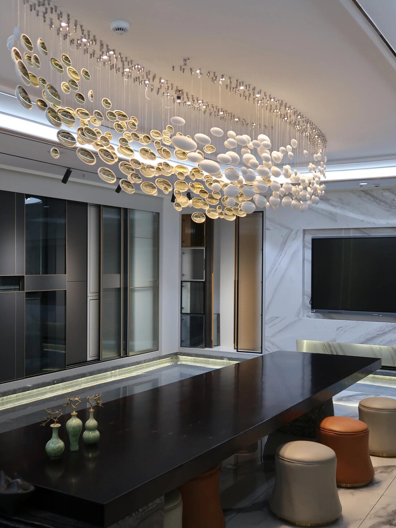 Large Modern Hotel Lobby Villa Decoration Light Glass Chandelier Creative Led Home Hanging Pendant Lamp