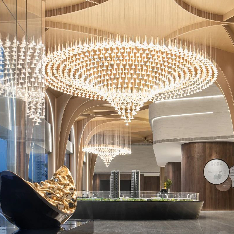 Custom Large Chandelier Sales Office Hotel Lobby Villa Clubhouse Reception Pendant Lights